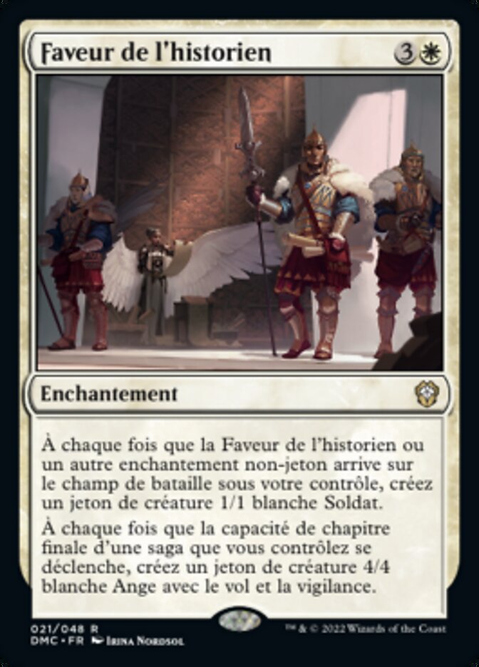 Faveur de l'historien