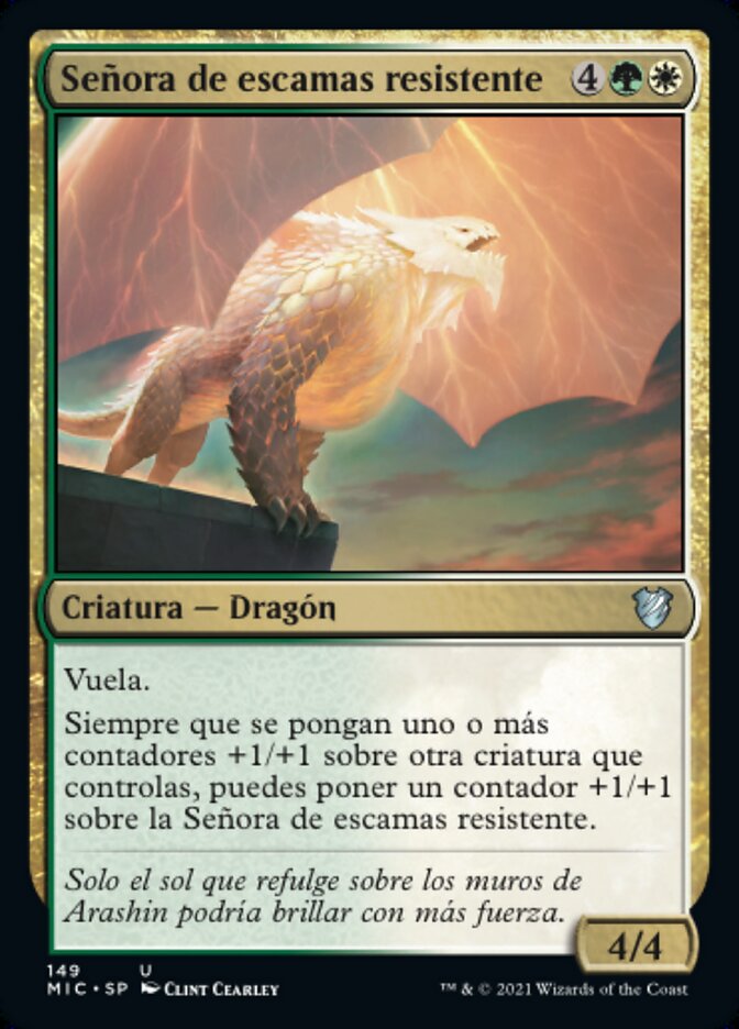Señora de escamas resistente