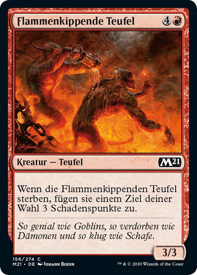 Flammenkippende Teufel