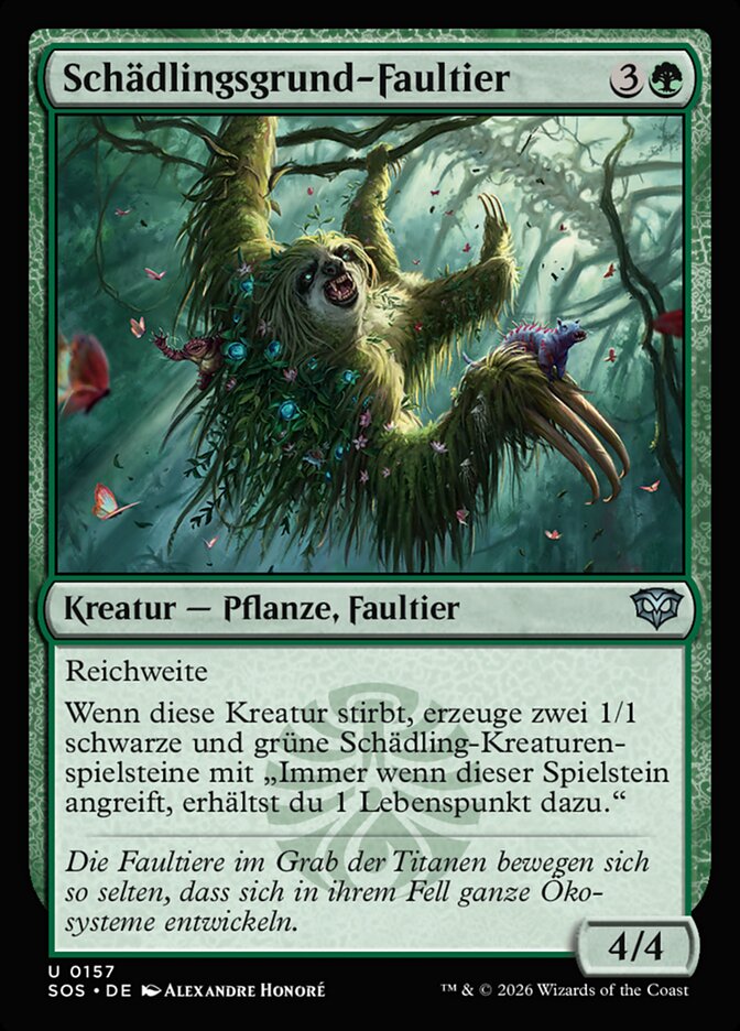 Schädlingsgrund-Faultier