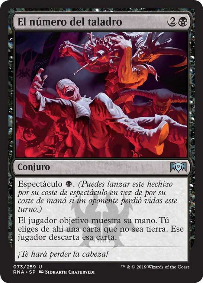 El número del taladro