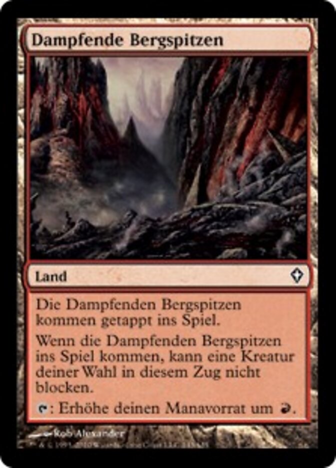 Dampfende Bergspitzen