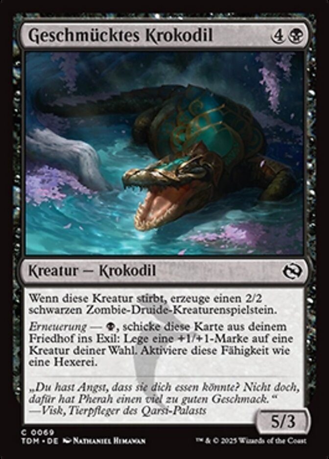 Geschmücktes Krokodil