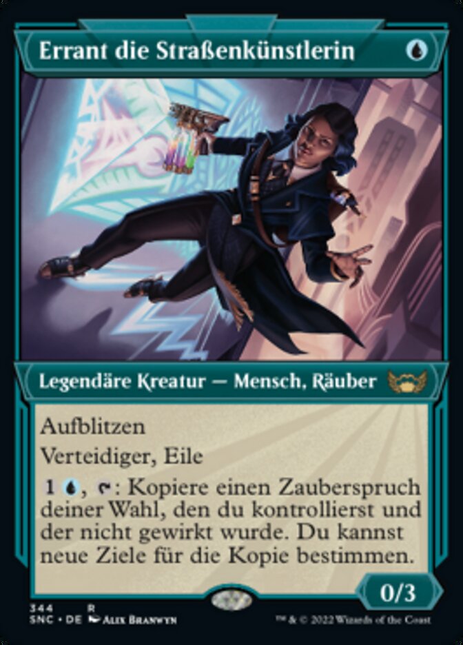Errant die Straßenkünstlerin