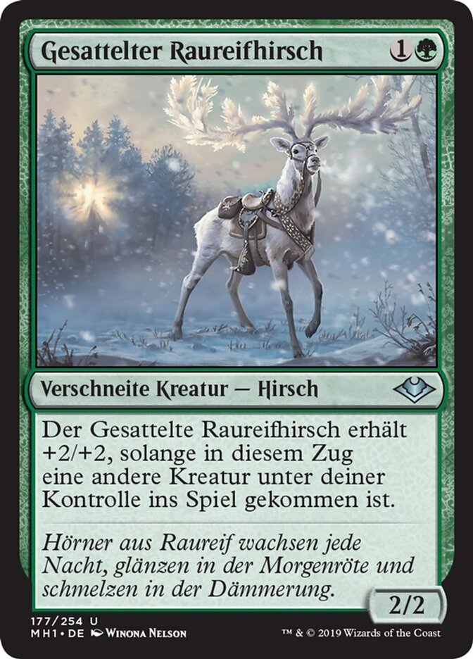 Gesattelter Raureifhirsch