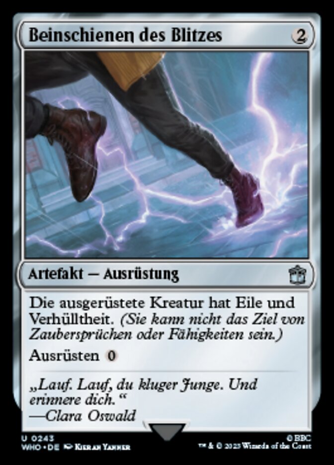 Beinschienen des Blitzes