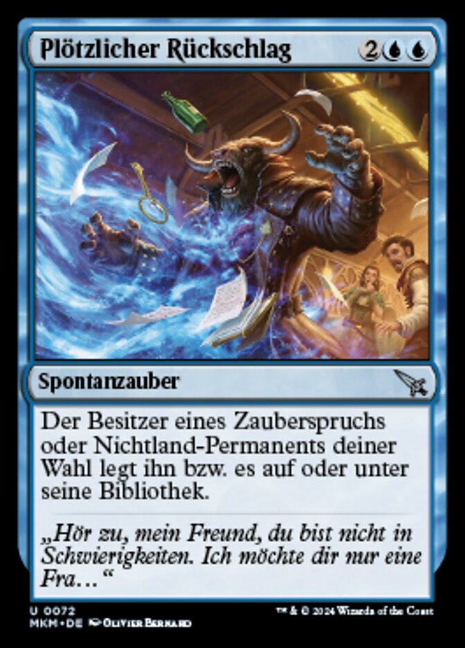 Plötzlicher Rückschlag