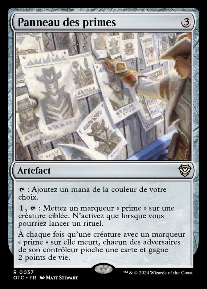 Panneau des primes