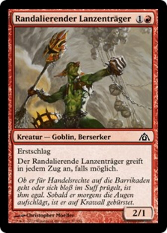 Randalierender Lanzenträger