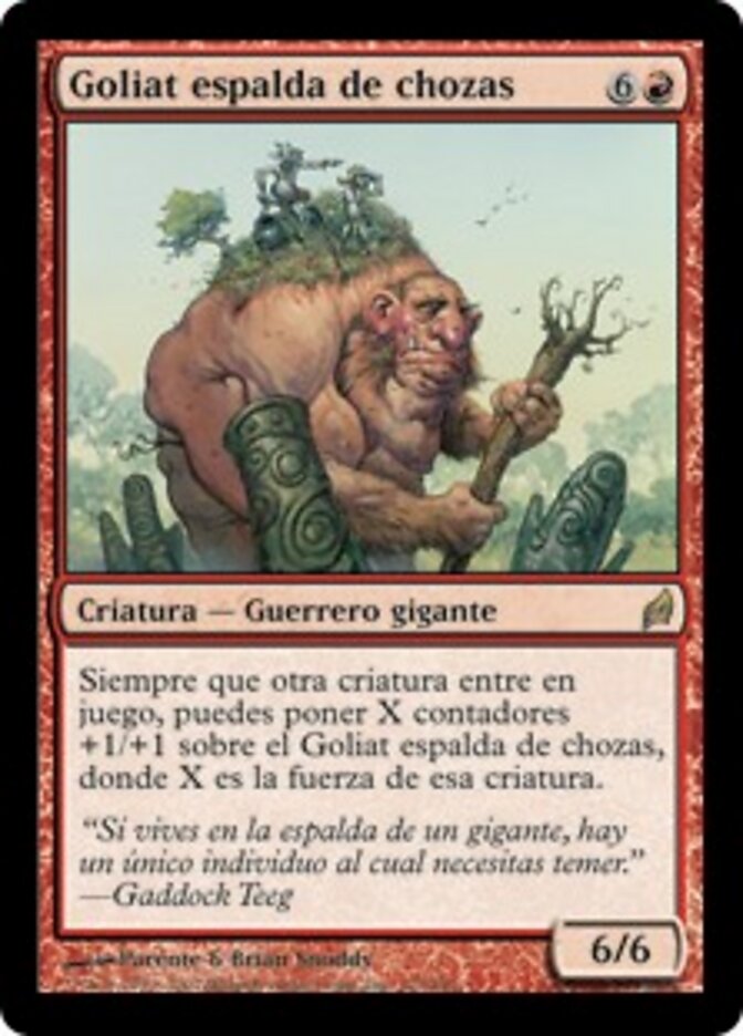 Goliat espalda de chozas