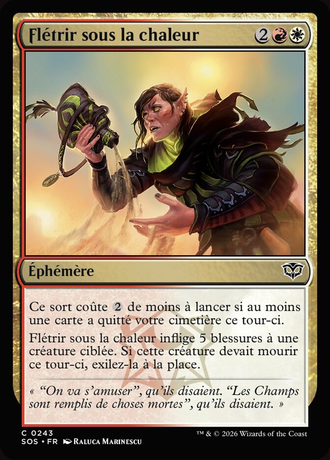 Flétrir sous la chaleur