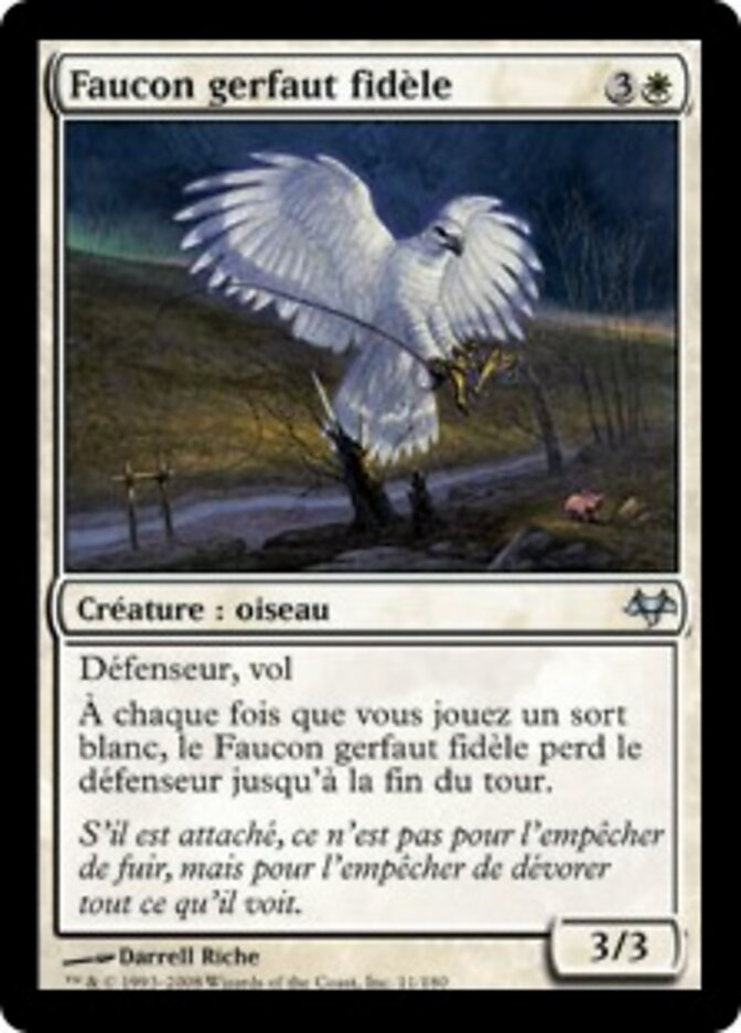 Faucon gerfaut fidèle