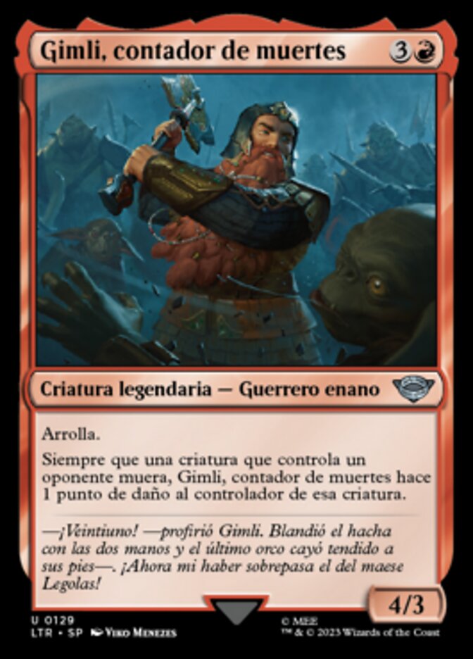 Gimli, contador de muertes