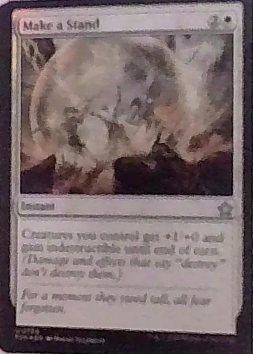 Out-of-focus card, name unreadable