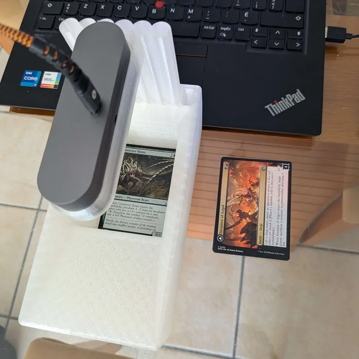 The same scanning setup seen from above
